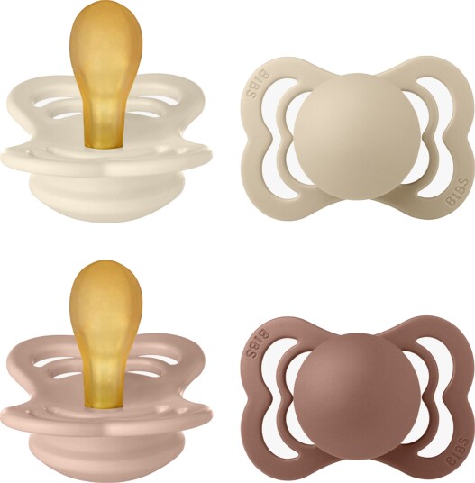 BIBS Supreme Smokk 4-Pakk Silikon Stl 1 Ivory/Vanilla/Blush/Woodchuck