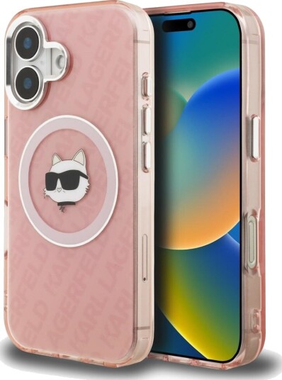 Karl Lagerfeld IML Choupette MagSafe Mobildeksel til iPhone 16 - Rosa Karl Lagerfeld IML Choupette MagSafe Mobildeksel til iPhone 16 - Rosa