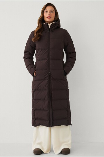 Áhkká Dunfrakk Down Coat Long with Hood W Brun
