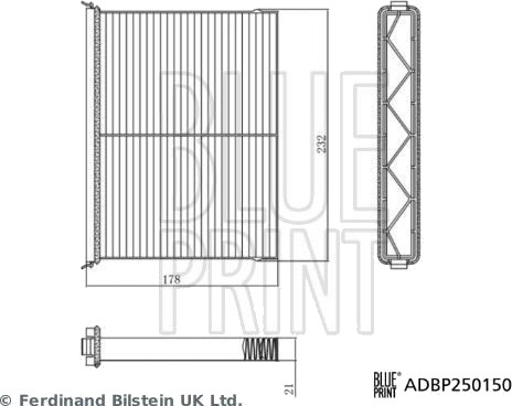 Kupefilter BLUE PRINT ADBP250150 Kupefilter BLUE PRINT ADBP250150