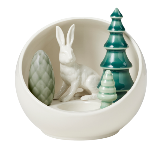 Dottir Winter Stories telysestake hare i kule 14 cm Porselen Hvit Dottir Winter Stories telysestake hare i kule 14 cm Porselen Hvit