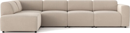 Torvasen 5 seters sofa med divan venstre i stoff Beige Torvasen 5 seters sofa med divan venstre i stoff Beige