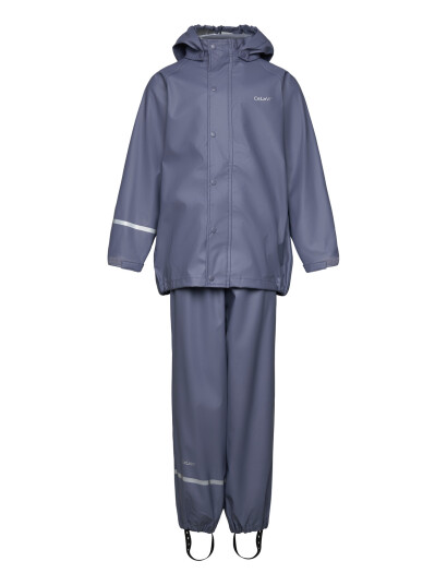 CeLaVi Basic Rainwear Set Solid Pu Blue 80
