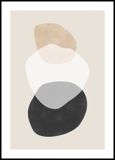 Beige Boho Shapes Plakat / 30x40cm