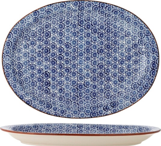 Bloomingville Karine Serving Plate - BLUE - 35X25.5X3 cm