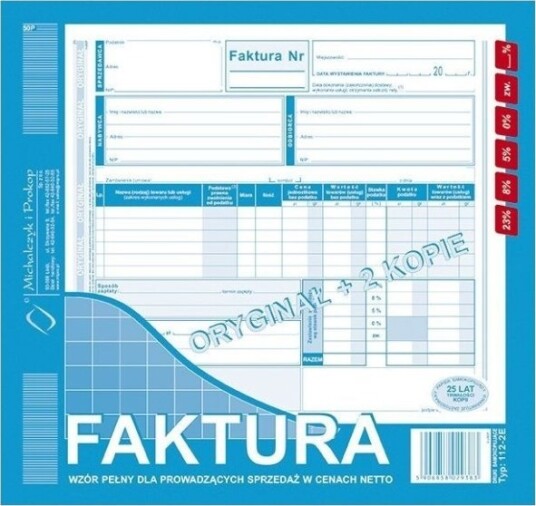 Michalczyk & Prokop Faktura Mva 2/3 A4 1+2 Netto Betalingspliktig/Mottaker 112 2E