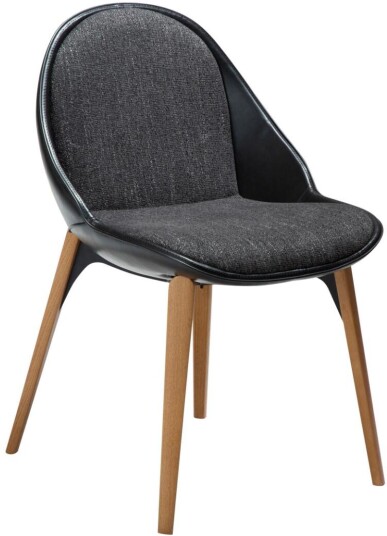 Arch Dan Form spisestuestoler bouclé PU kunstlær svart.