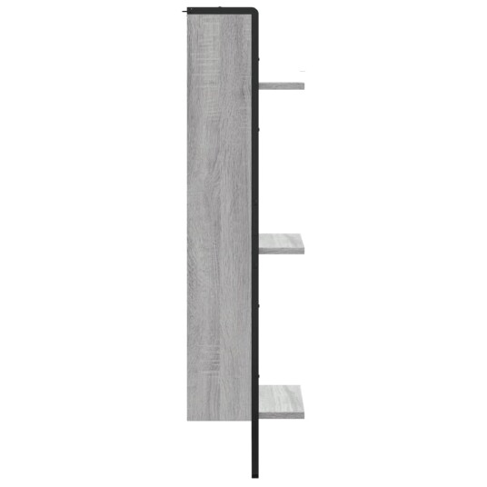 Vegghylle 3 etasjer grå sonoma 30x25x100 cm konstruert tre 8721012046405