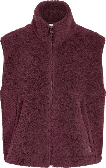 NOISY MAY Nmmasey Short Teddy Vest Noos   Burgundy   S