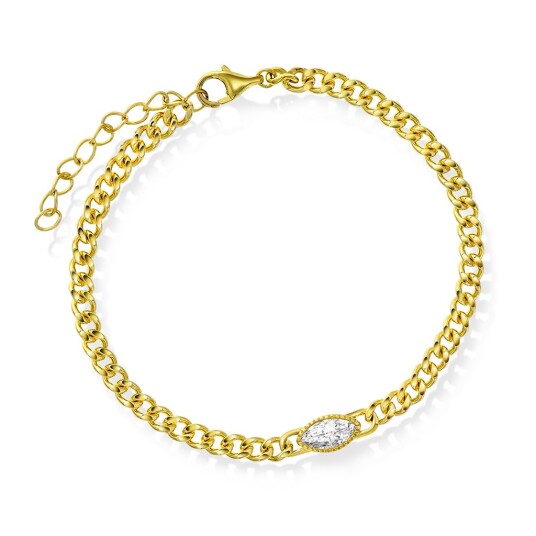 Pan Jewelry Rio Radiance armbånd i forgylt 925 sølv med hvit zirkonia Pan Jewelry Rio Radiance armbånd i forgylt 925 sølv med hvit zirkonia