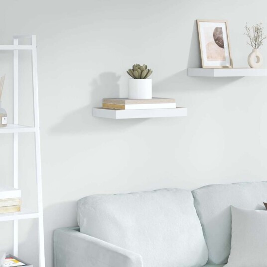  Flytende vegghylle eik og hvit 40x23x3,8 cm MDF 8720286416716