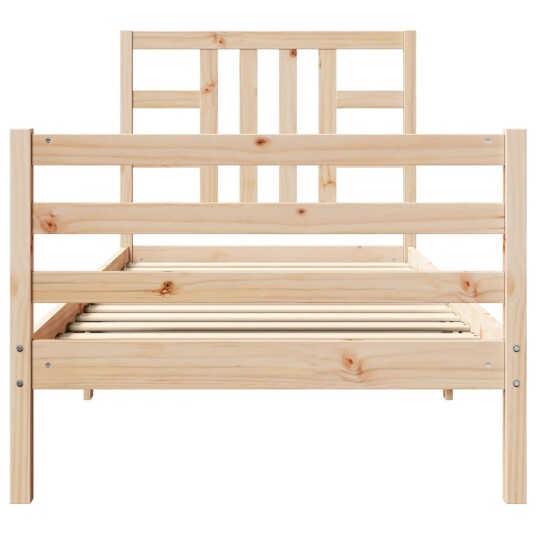 vidaXL Sengeramme med hodegavl 3FT single heltre