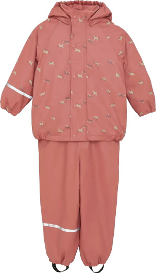 CeLaVi Rainwear Set - Aop, W. Fleece - Pink - 70