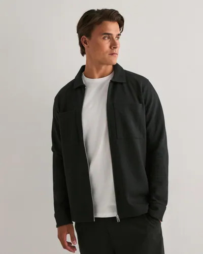 Selected Men Slhjackie Sweat Zip Jacket Noos Gensere med glidelås Svart