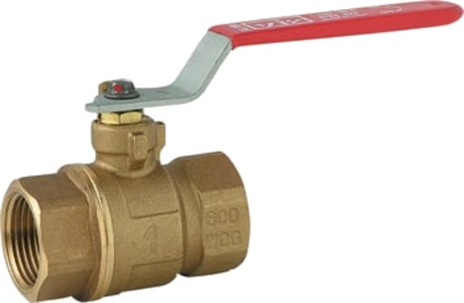 2,1/2" kuleventilhylse i rødgods