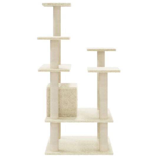Vidaxl Kattetre Med Klorestolper I Sisal Kremhvit 110 cm