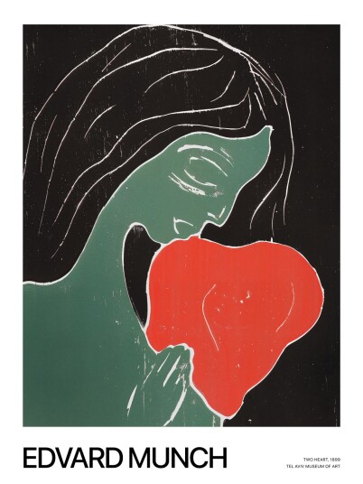 Plakat To Hjerter av Edvard Munch Plakat To Hjerter av Edvard Munch