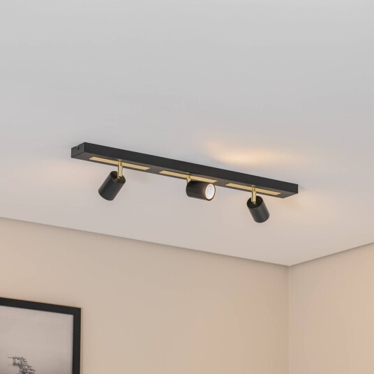 Luminex Rodez downlight svart/gull lengde 80 cm 3 lyskilder.
