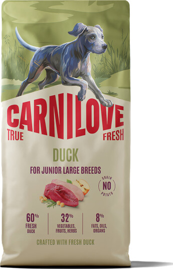 Carnilove Hundefôr True Fresh Duck til Junior Store Raser 12 kg Carnilove Hundefôr True Fresh Duck til Junior Store Raser 12 kg