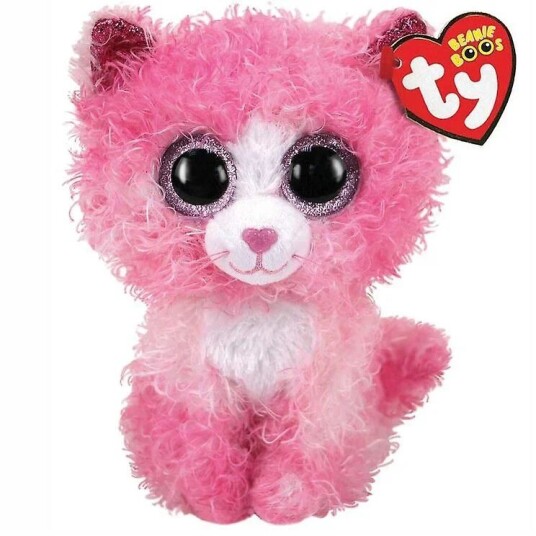 TY Bamse Ty Reagan Cat Pink Curly Hair Reg