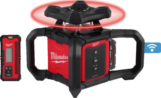 Milwaukee M18 RLOH600-201C Rotasjonslaser Med Lasermottaker, Batteri, Lader