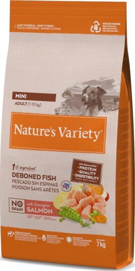 Nature’S Variety Tørrfôr Adult Nature'S Variety No Grain Mini Laks Sparepakke 2 X 7 kg