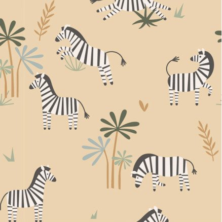 Balsløw Bomullsjersey Print Stoff 150 cm 052 Sebraer 50cm