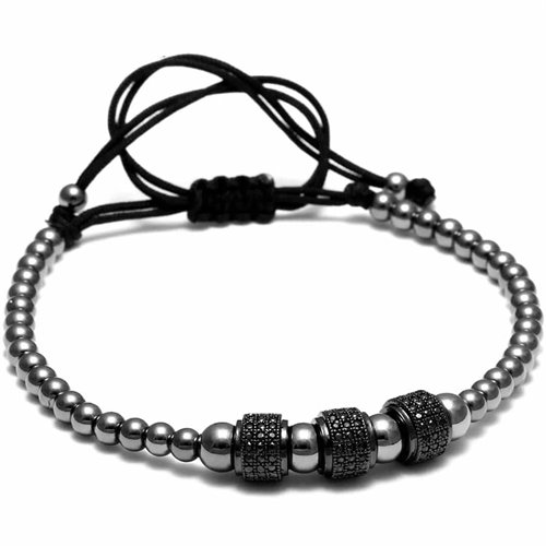 Perle armbånd "Nezz" svart belagt