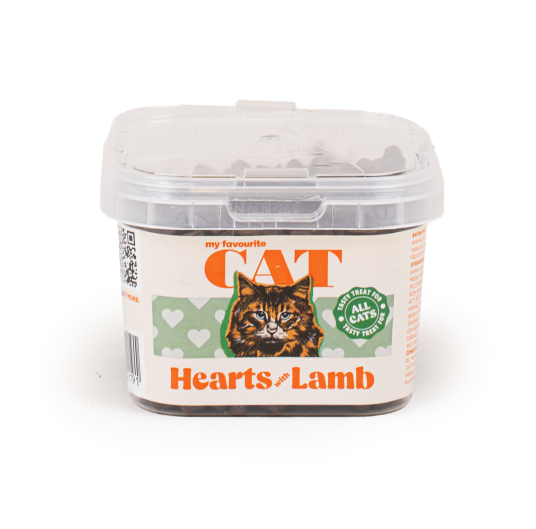 My Favourite Cat Hjerter med Lam 140 g - Sunn Belønningsgodbiter for Katt