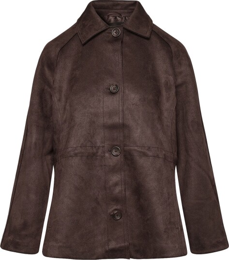 French Connection Laney Suedette Blouson Short Coat   Brown   M