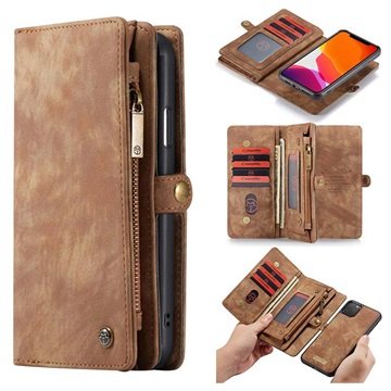 Caseme 2-i-1 Multifunksjonell iPhone 11 Pro Max Lommebok-deksel Brun