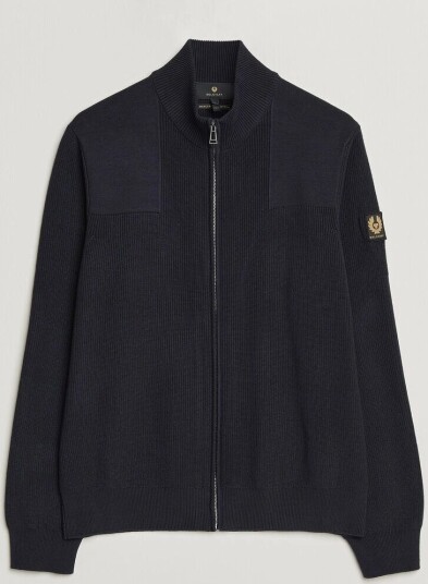 Belstaff Commander Knitted Full Zip Dark Ink