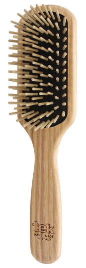 Tek Medium Size Paddle Brush With Short Wooden Pins Tek Medium Size Paddle Brush With Short Wooden Pins