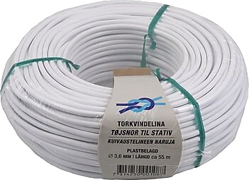 Poly Produkter Snor T/Tørkestativ 3.6mm 55m Plastbelagt Hvit