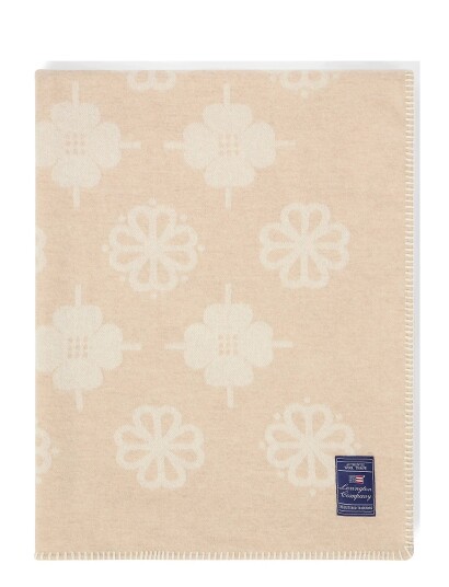 Lexington Home Floral Jacquard Recycled Wool Throw - Beige - 130X170
