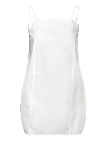 Monki Tie-Back Twill Mini Dress - White - XXS