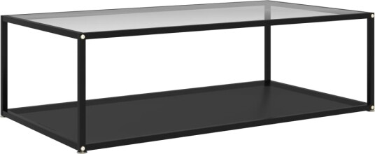 vidaXL Salongbord gjennomsiktig og svart 120x60x35 cm herdet glass