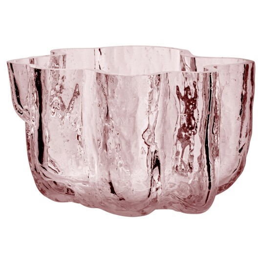 Kosta Boda Crackle lyslykt 5,8 cm rosa