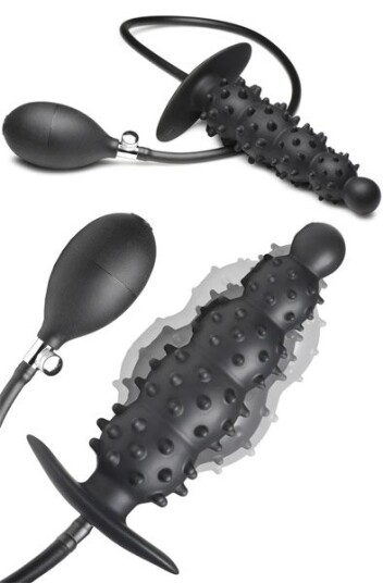 Master Series Ribbed Inflatable Anal Plug