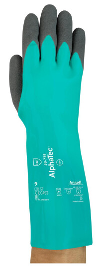Ansell AlphaTec 58 735 Kjemikaliehanske kjemikalie  og skjærebeskyttelse 11 Klær