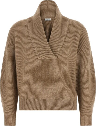 Brunello Cucinelli Dame Strikkevarer Beige XS, Brunello Cucinelli Dame Strikkevarer Beige XS,