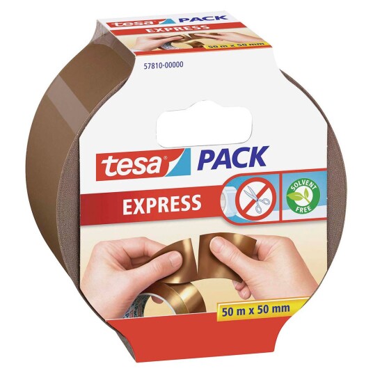 Tesa Pakketape Riv lett Express 50m x 50mm Brun