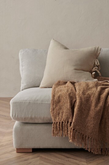 Ellos Home Putetrekk Candice i vasket lin Beige