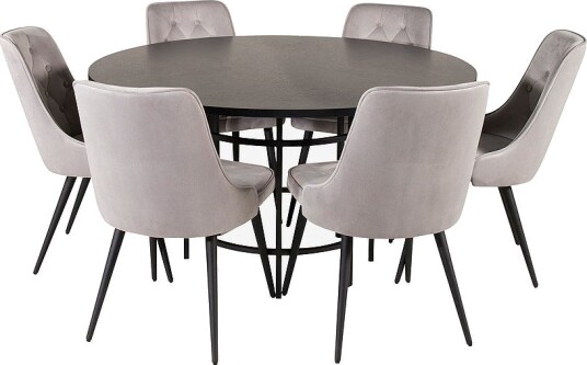 Venture Home Spisegruppe Copenhagen med spisestol Valetta delux Svart Venture Home Spisegruppe Copenhagen med spisestol Valetta delux Svart