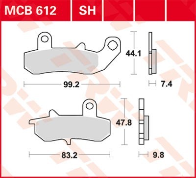 Bremseklosser TRW MCB612 Bremseklosser TRW MCB612