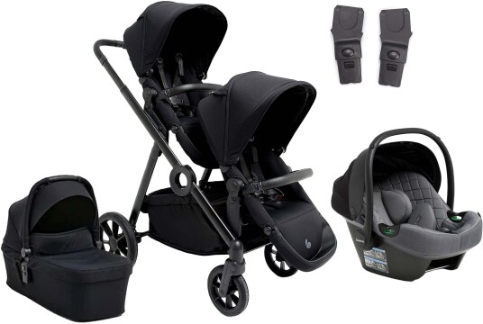 Beemoo Pro Multi 2 Søskenvogn inkl. Route i-Size Babybilstol Coffee Black/Mineral Grey