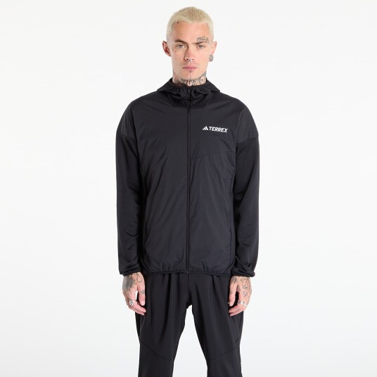 Adidas Men"s Terrex Xperior Climawarm+ Wind Light Fleece Hooded Jacket Black S