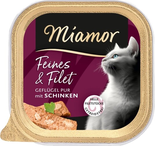Miamor Våtfôr Sparepakke Feines & Filet Fjærkre Pur & Skinke 32 X 100 G