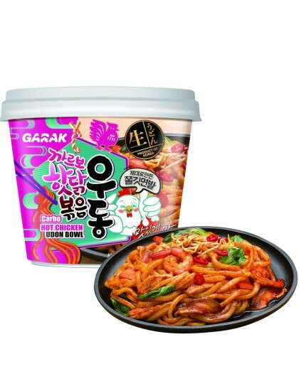 GARAK Carbonara Hot Chicken Flavour Udon Bowl 230 gram Korea Import