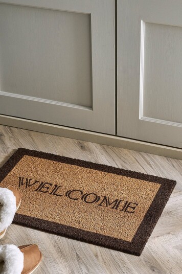 Ellos Home Dørmatte Welcome Brun